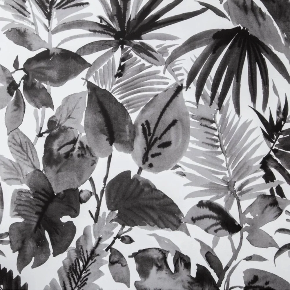 OPALHOUSE NWT tropical leaves peel and stick wallpaper- black & white